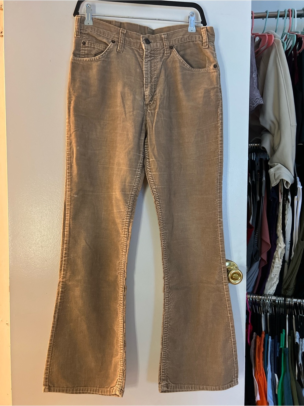 Vintage Y2K Levi's Women's Corduroy Flare Jeans - Brown